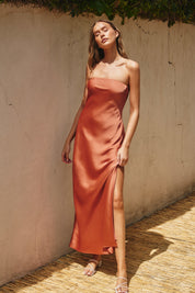 GOING OUT STRAPLESS BIAS CUT MAXI DRESS Anima Guzga