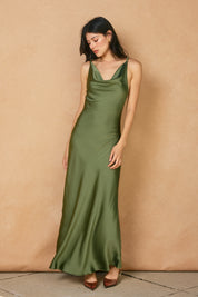 SATIN TWISTED STRAP MAXI DRESS Anima Guzga