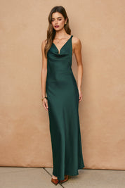 SATIN TWISTED STRAP MAXI DRESS Anima Guzga