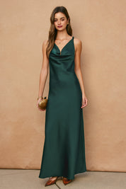SATIN TWISTED STRAP MAXI DRESS Anima Guzga