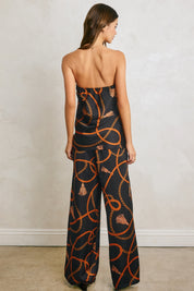 CONVERSATIONAL SATIN WIDE LEG PANTS Anima Guzga