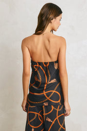 CONVERSATIONAL SATIN BANDEAU TOP Anima Guzga
