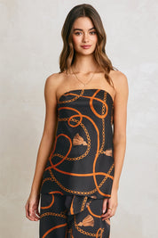 CONVERSATIONAL SATIN BANDEAU TOP Anima Guzga
