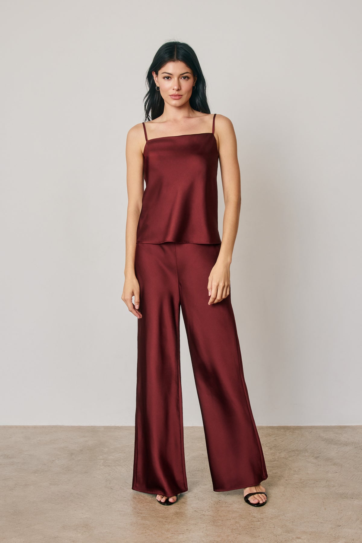 SATIN RELAXED STRAIGHT LEG PANTS Anima Guzga
