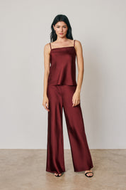 SATIN RELAXED STRAIGHT LEG PANTS Anima Guzga