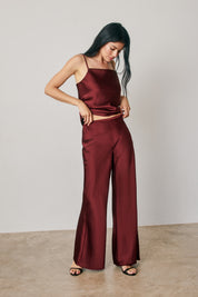 SATIN RELAXED STRAIGHT LEG PANTS Anima Guzga