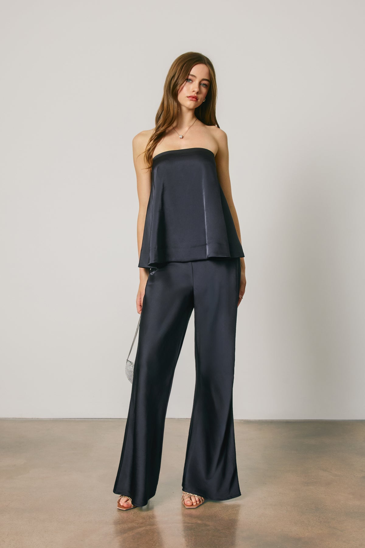 SATIN RELAXED STRAIGHT LEG PANTS Anima Guzga