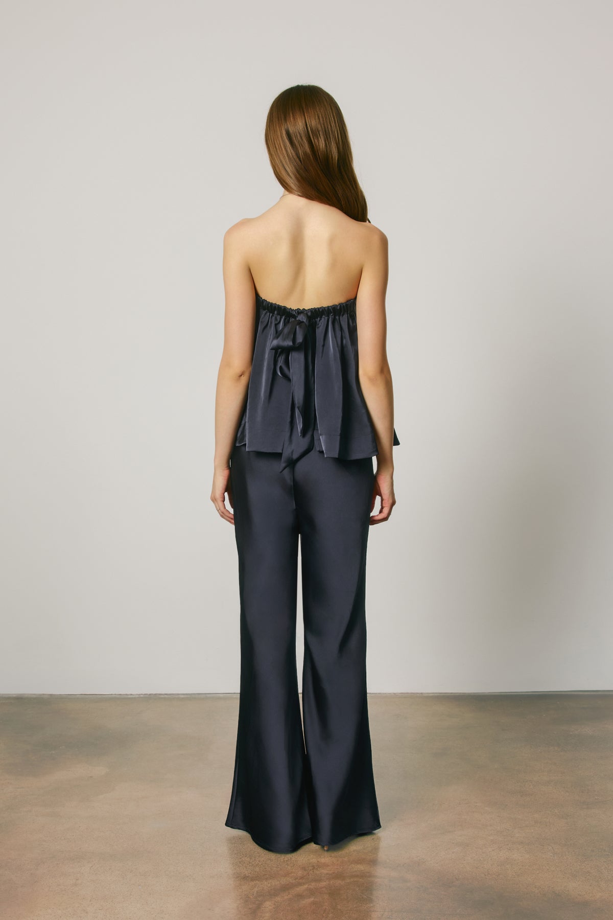 SATIN RELAXED STRAIGHT LEG PANTS Anima Guzga