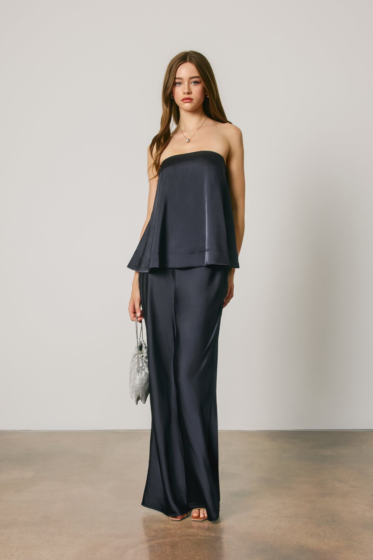 SATIN RELAXED STRAIGHT LEG PANTS Anima Guzga