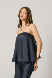 SATIN STRAPLESS BOW BACK TOP Anima Guzga