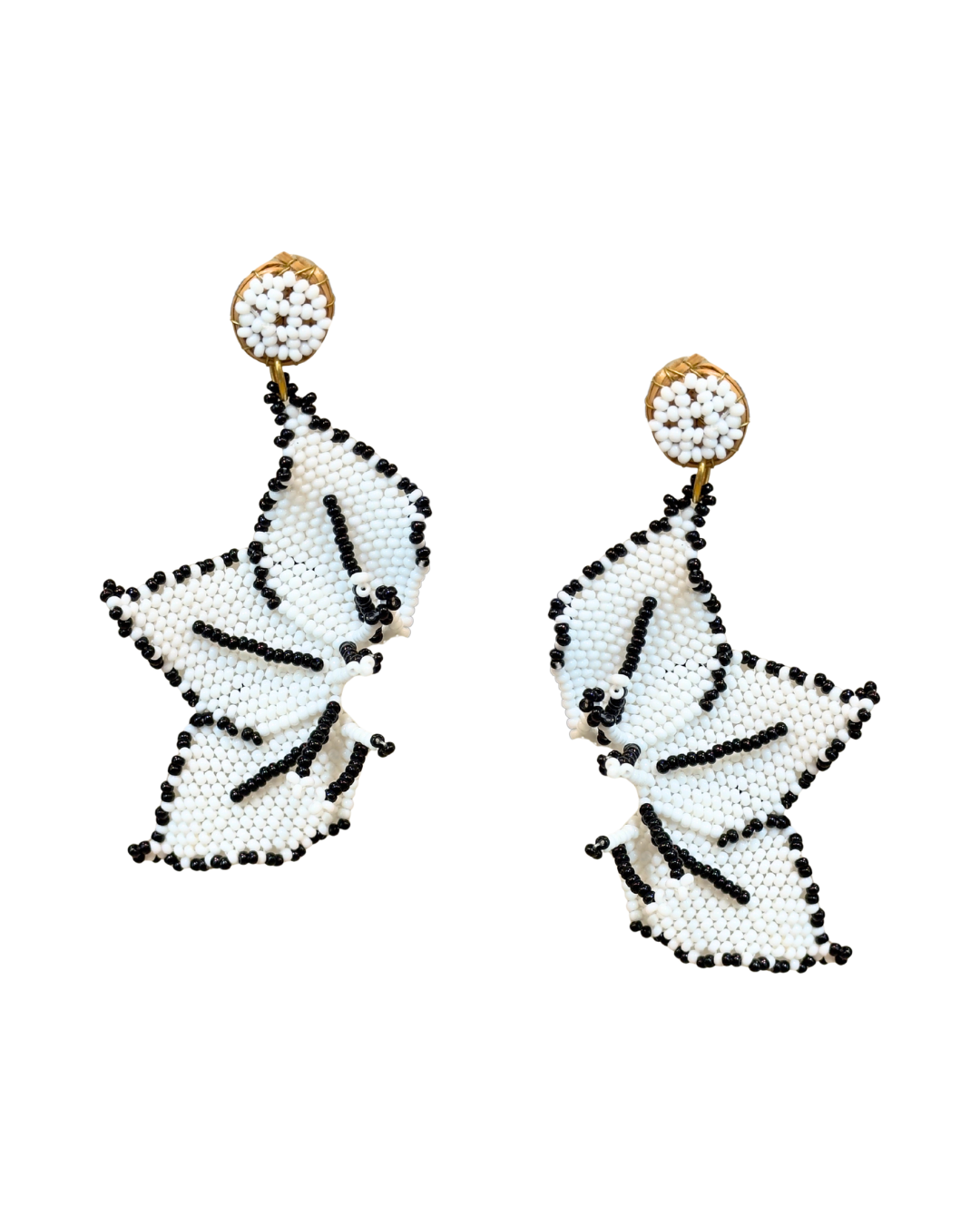MIYUKI HALF FLOWER EARRINGS