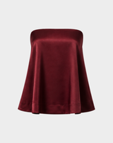 SATIN STRAPLESS BOW BACK TOP