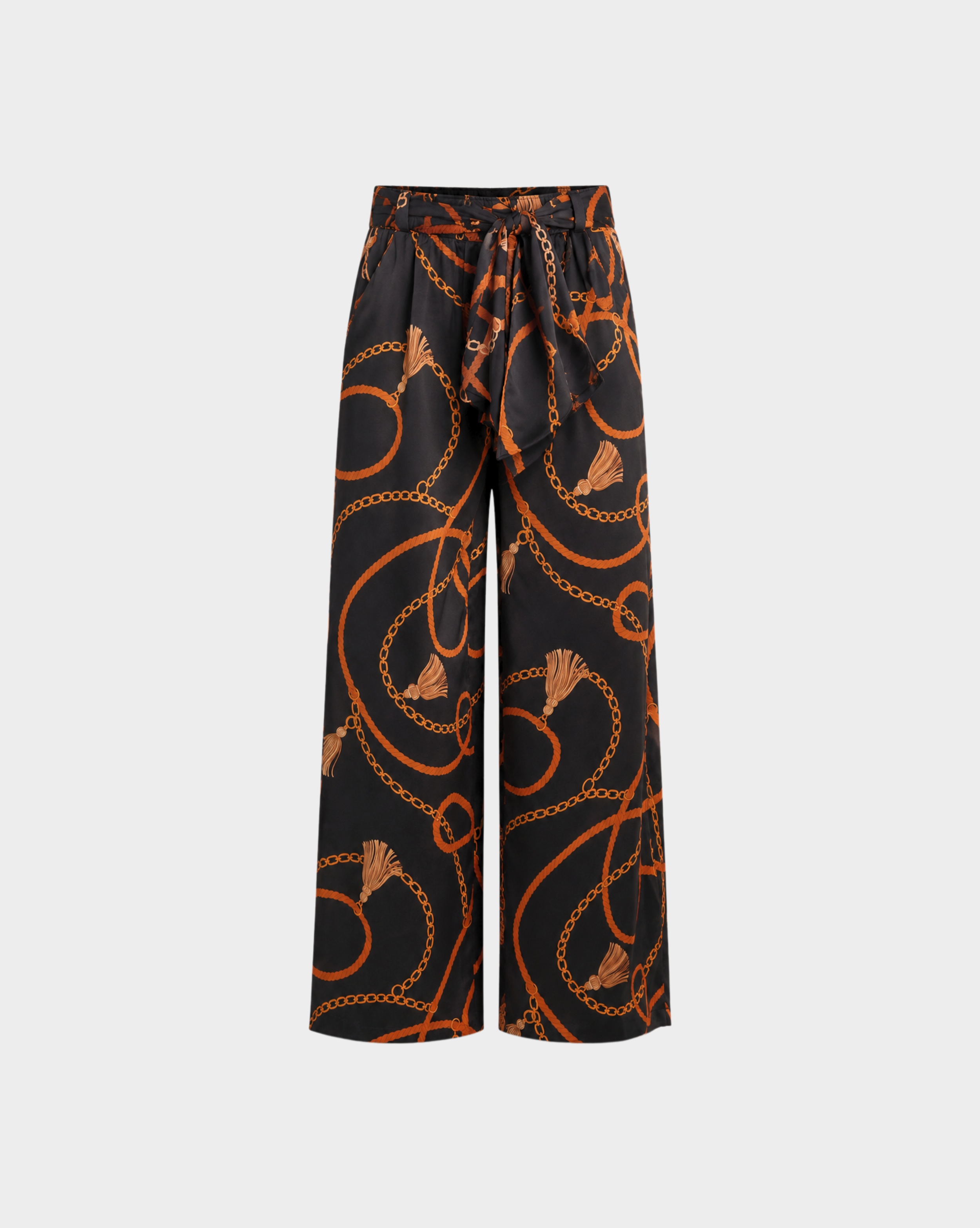 CONVERSATIONAL SATIN WIDE LEG PANTS Anima Guzga