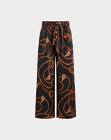 CONVERSATIONAL SATIN WIDE LEG PANTS