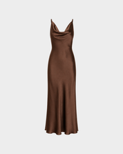 SATIN TWISTED STRAP MAXI DRESS Anima Guzga