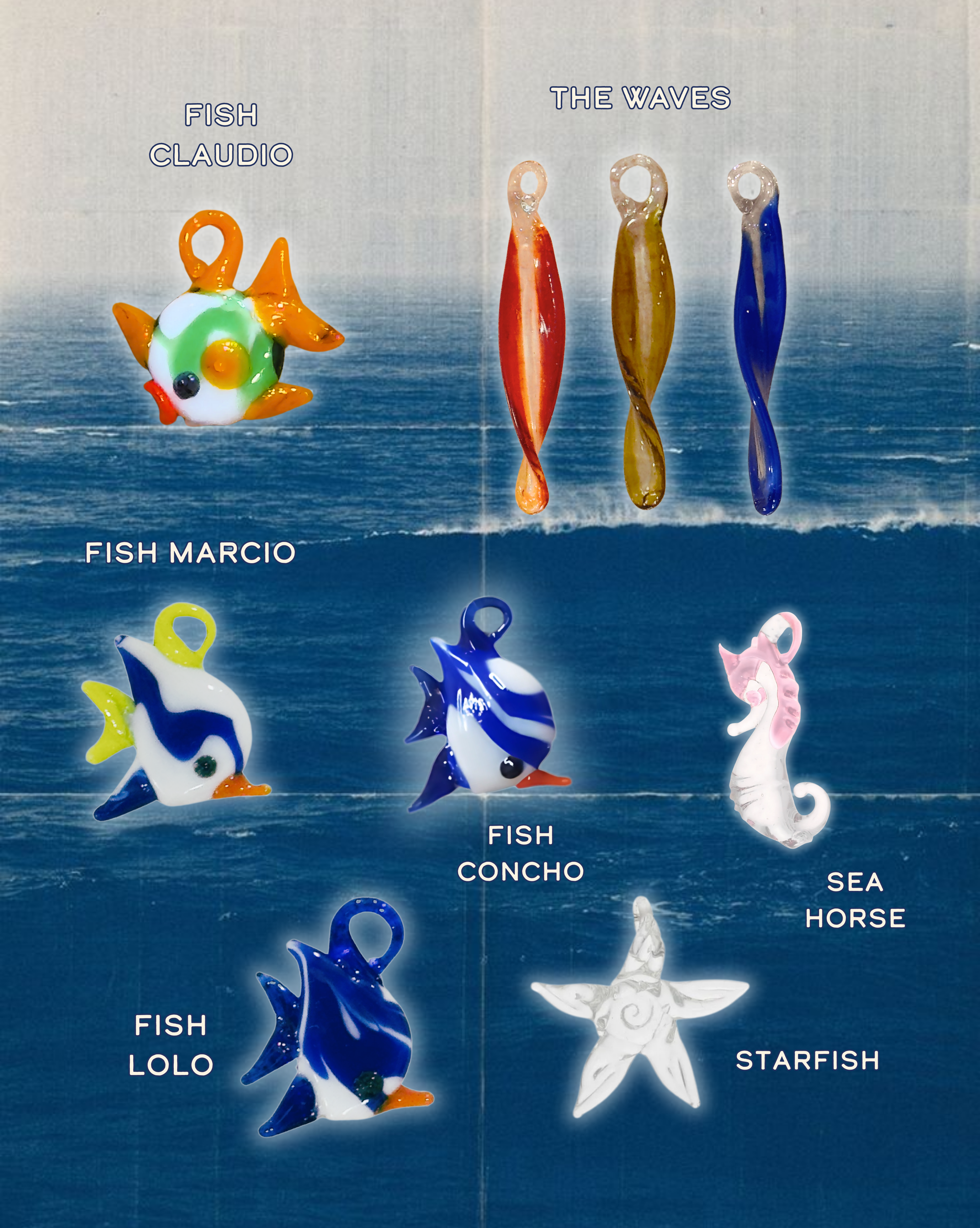 BLOWN GLASS CHARMS