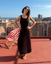 Frances Dress | Espresso Knit Midi Dress | Anima Guzga
