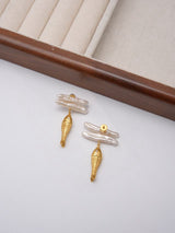 FISH AND PEARL EARRINGS