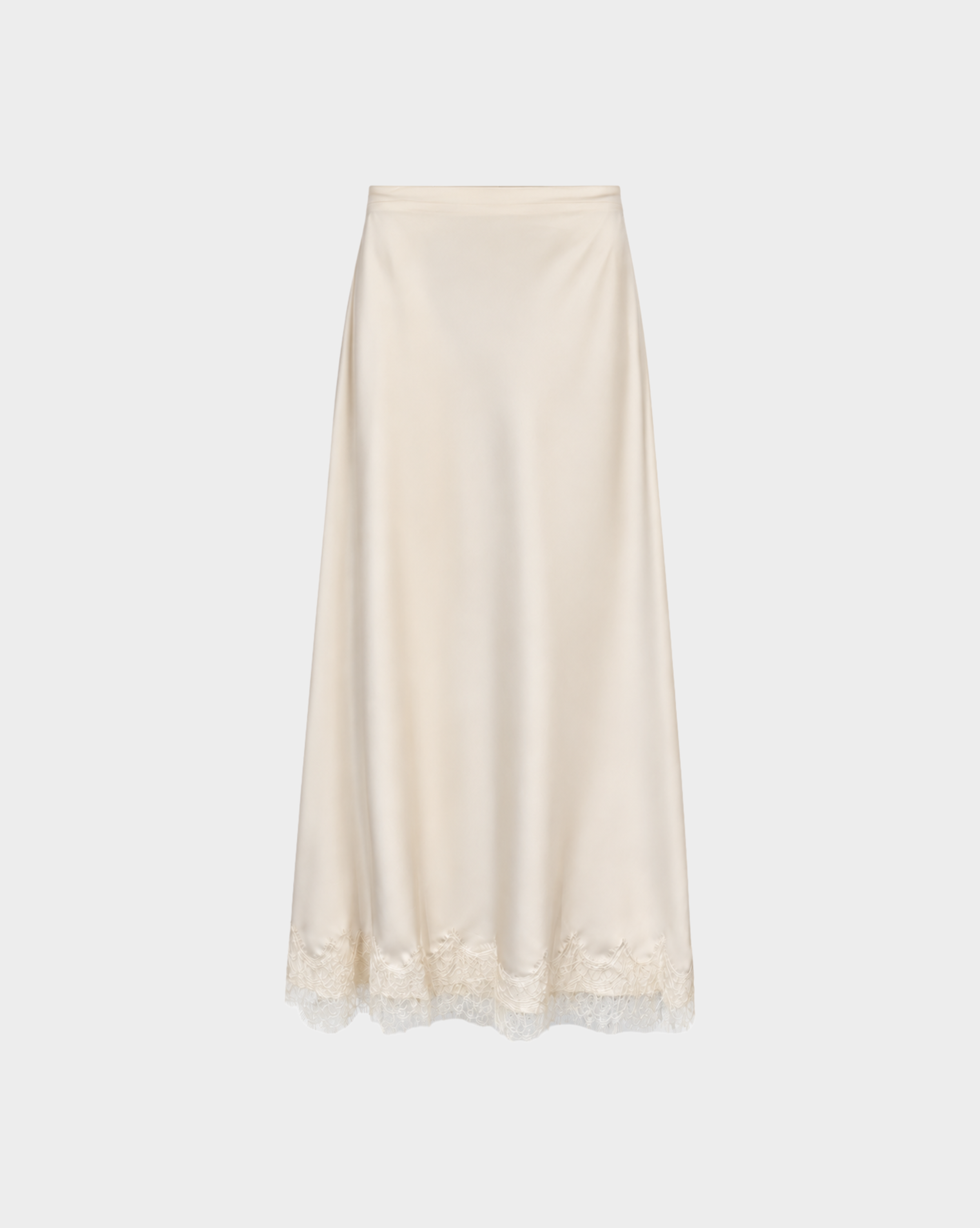 WHIMSY SATIN LACE MIDI SKIRT Anima Guzga