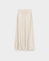 WHIMSY SATIN LACE MIDI SKIRT
