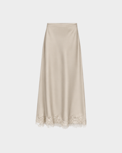 WHIMSY SATIN LACE MIDI SKIRT Anima Guzga