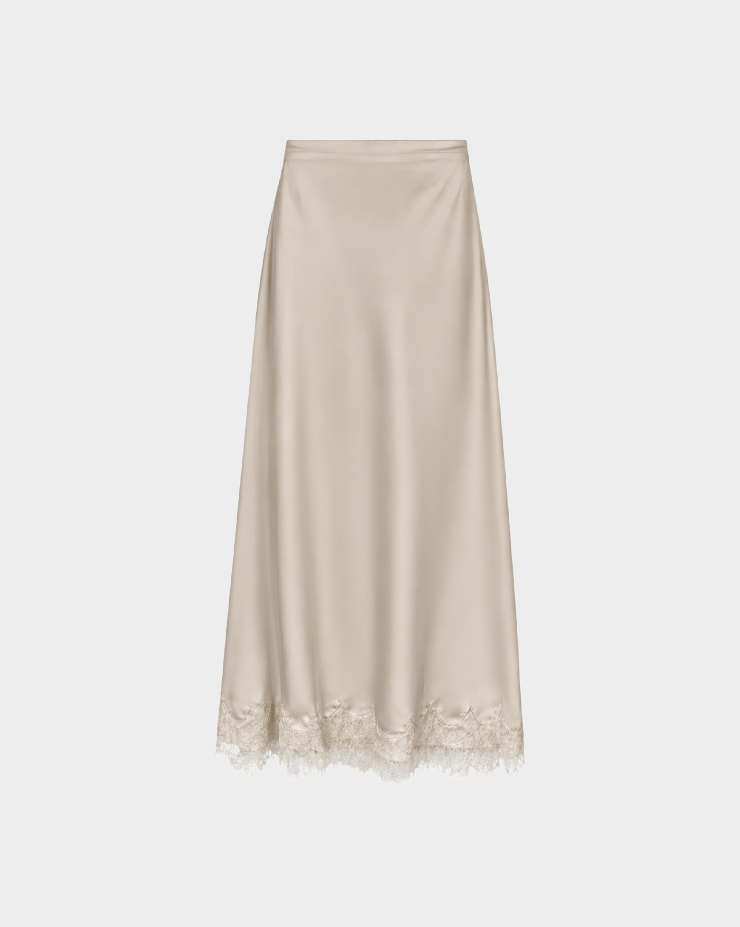 WHIMSY SATIN LACE MIDI SKIRT Anima Guzga