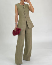 SOUTHERN NIGHTS LINEN VEST