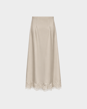 WHIMSY SATIN LACE MIDI SKIRT Anima Guzga
