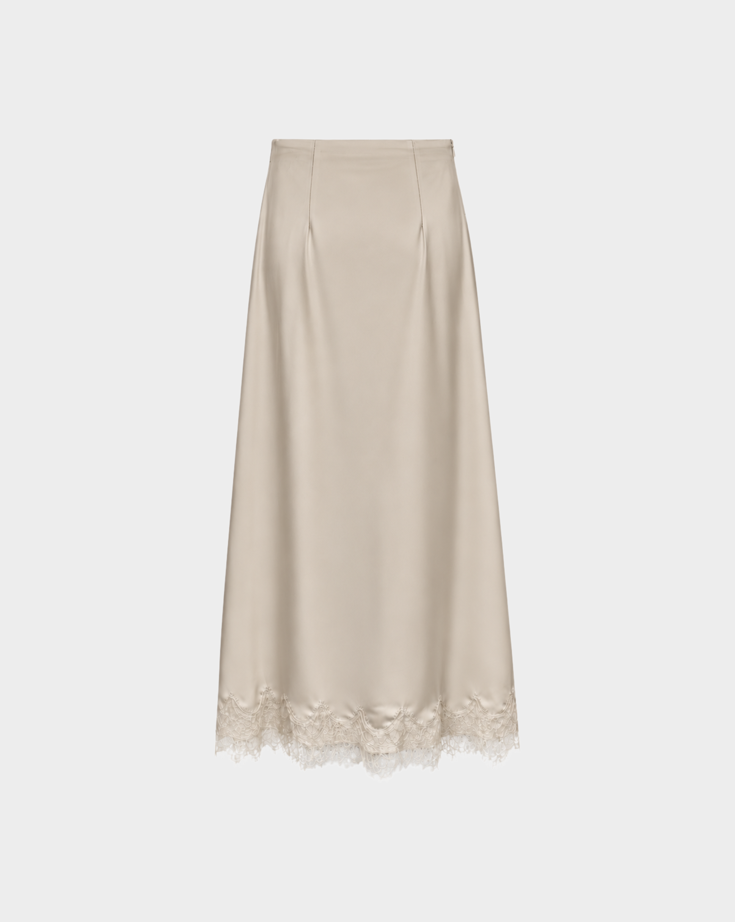 WHIMSY SATIN LACE MIDI SKIRT Anima Guzga