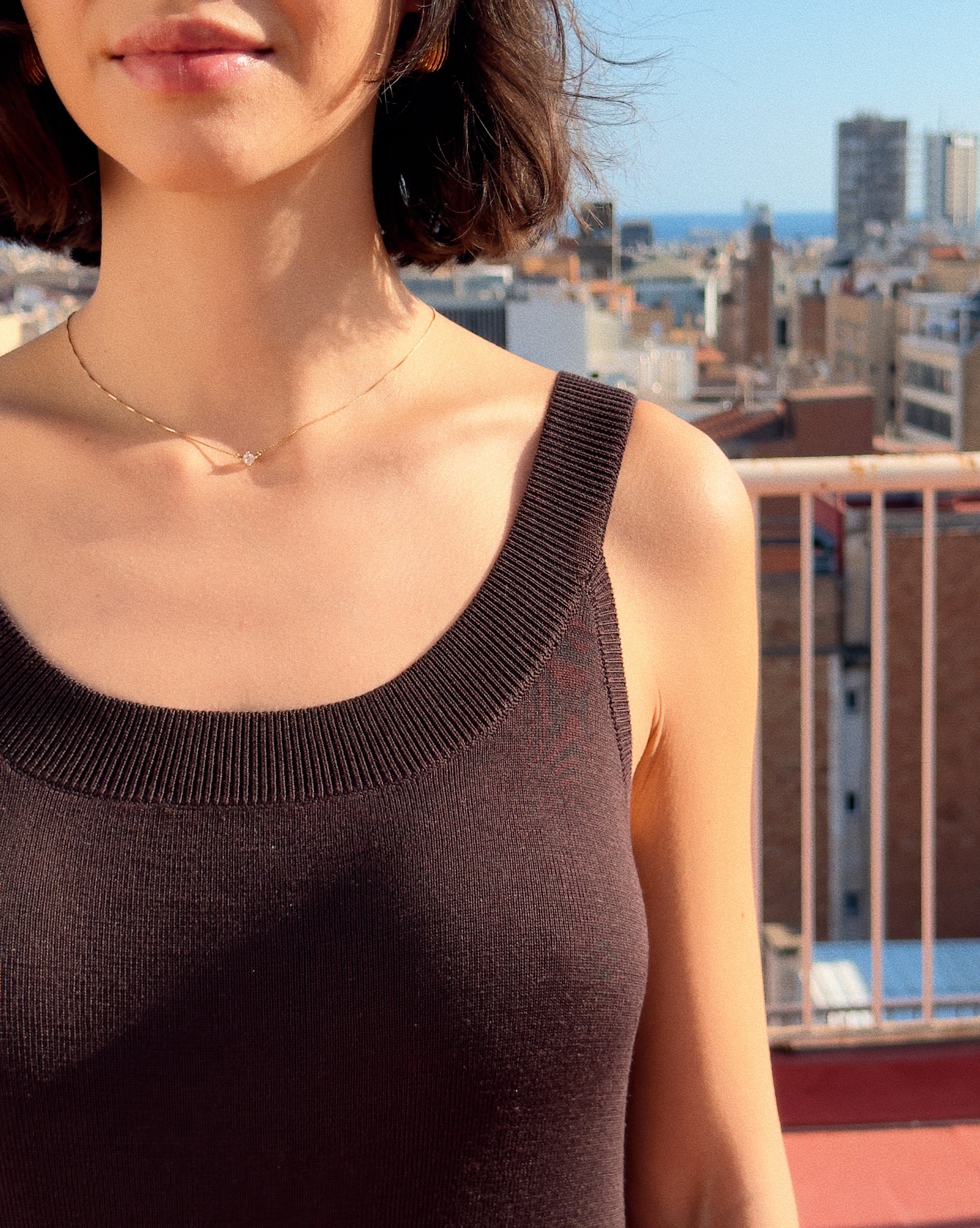 Frances Dress | Espresso Knit Midi Dress | Anima Guzga