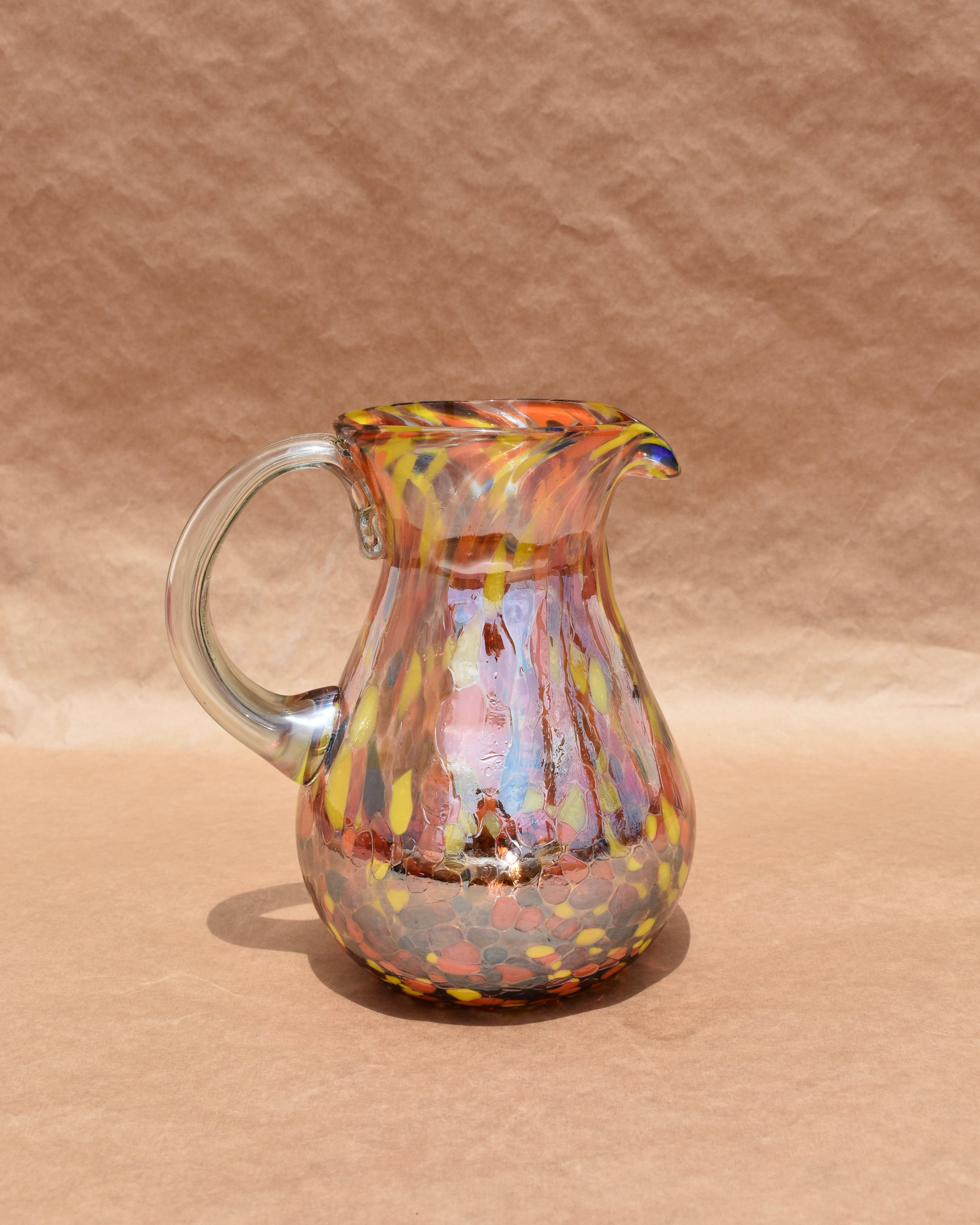 HAND BLOWN PEAR PITCHER