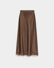 WHIMSY SATIN LACE MIDI SKIRT Anima Guzga