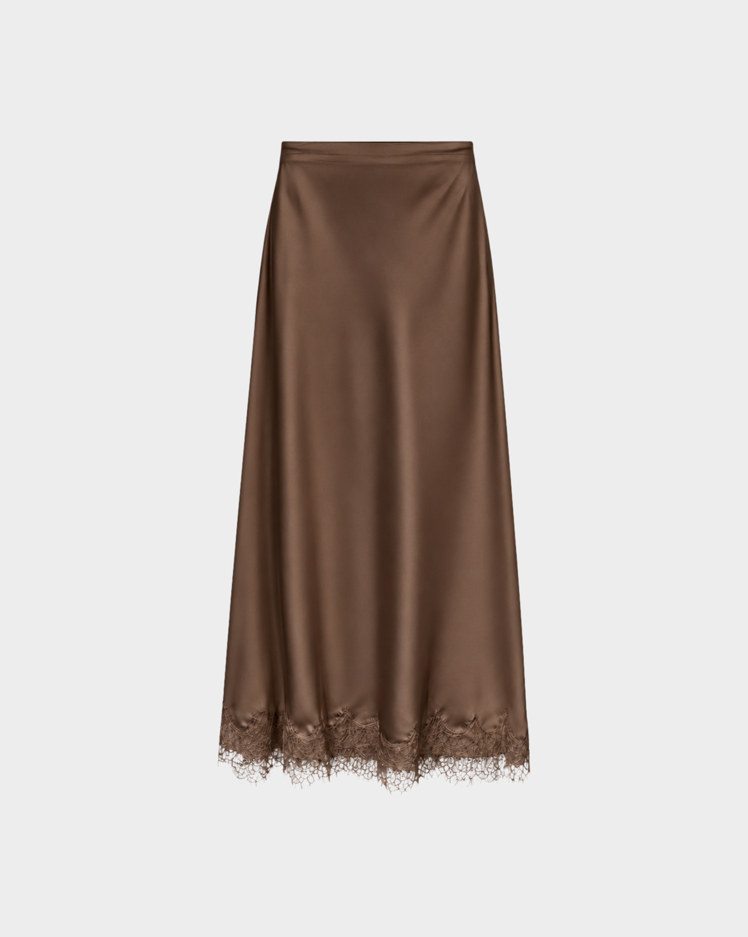 WHIMSY SATIN LACE MIDI SKIRT Anima Guzga