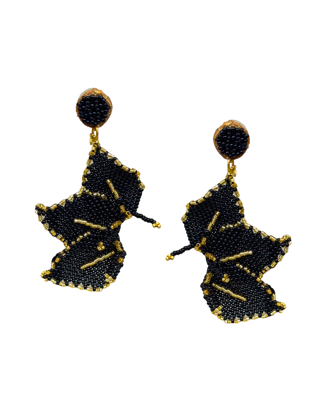MIYUKI HALF FLOWER EARRINGS