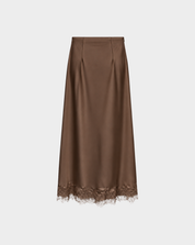 WHIMSY SATIN LACE MIDI SKIRT Anima Guzga