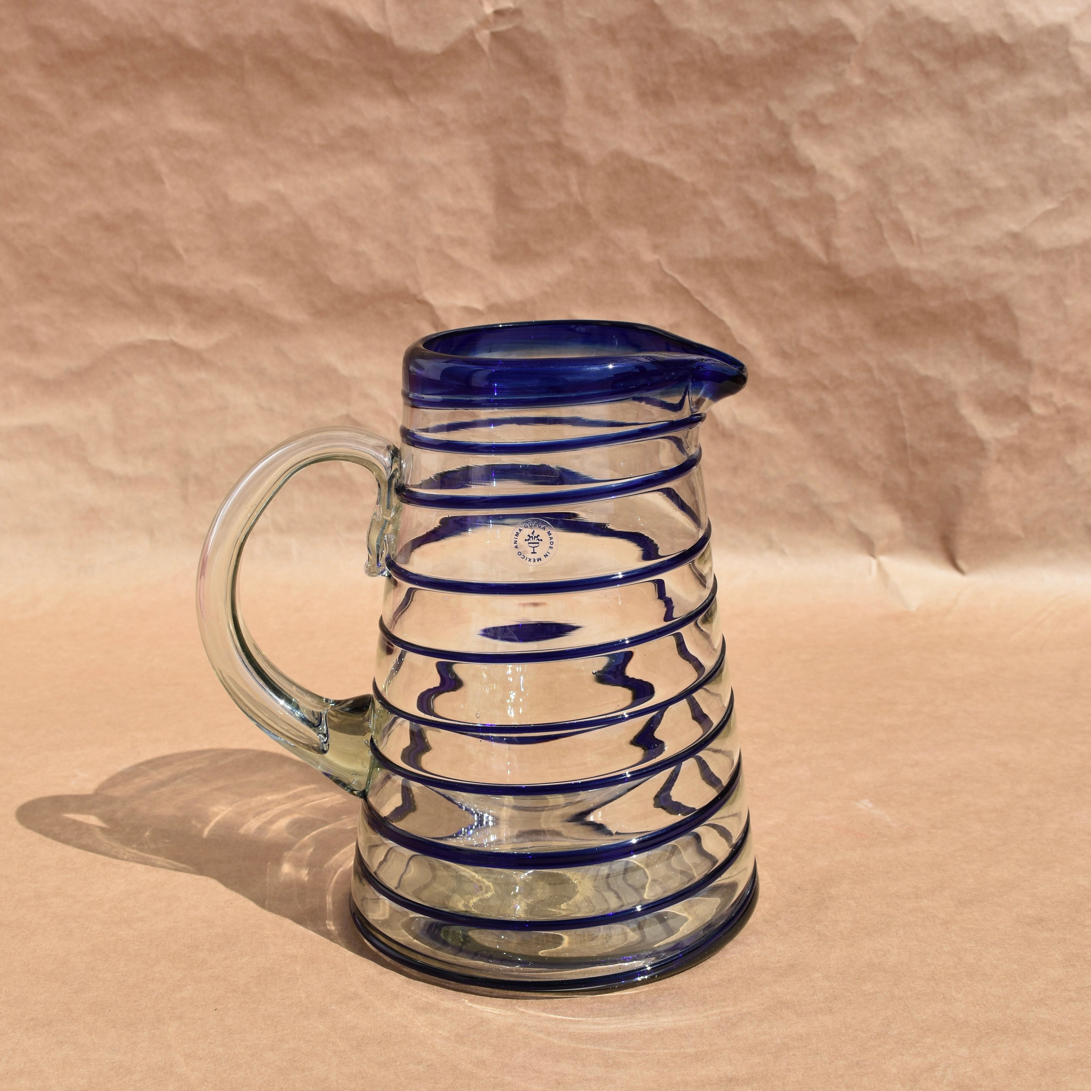 Mexican Blown Glass Pitcher | Signature Glass Pitcher | Anima Guzga