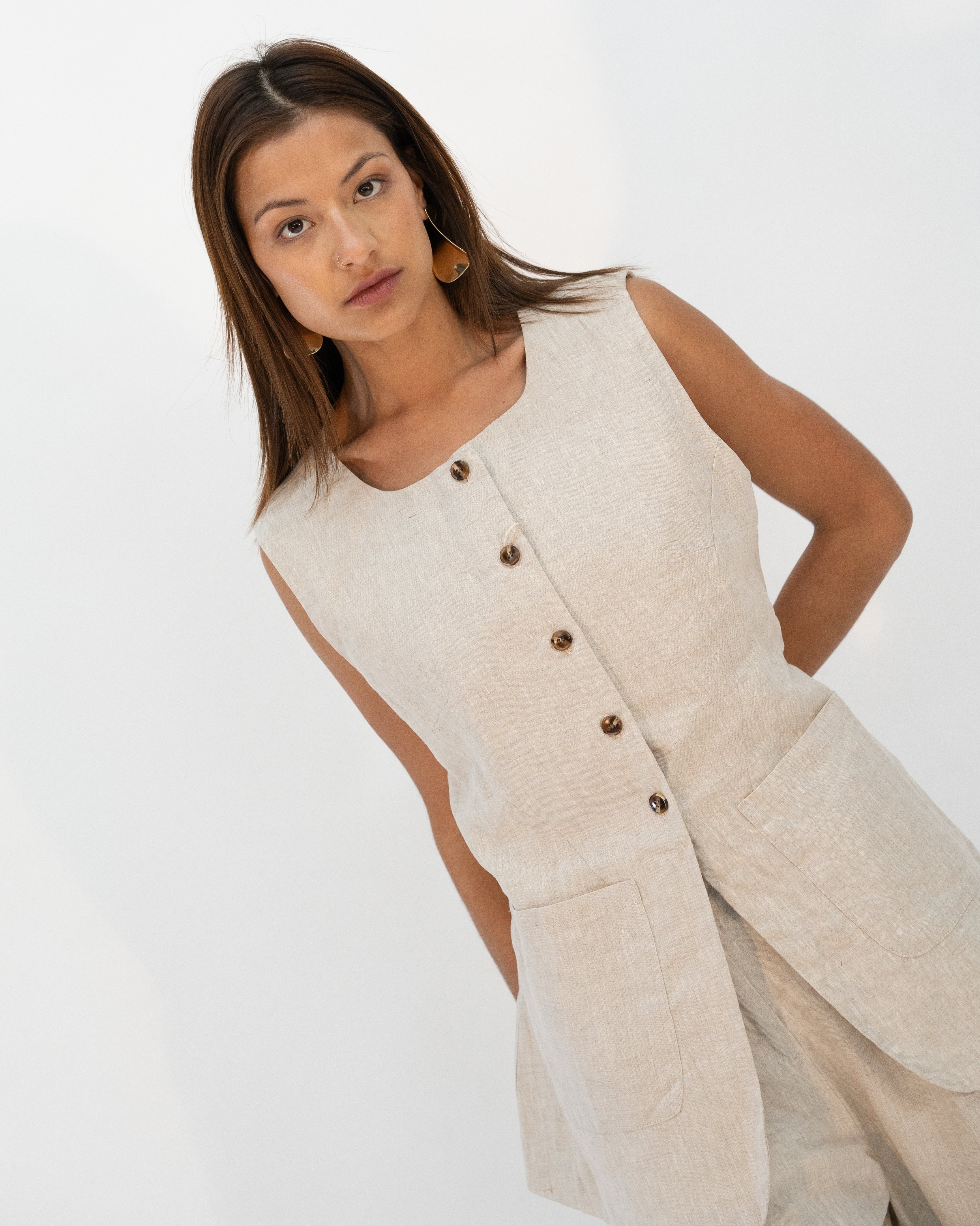 SOUTHERN NIGHTS LINEN VEST