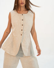 SOUTHERN NIGHTS LINEN VEST