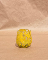 YELLOW HAND BLOWN GLASS ROUND