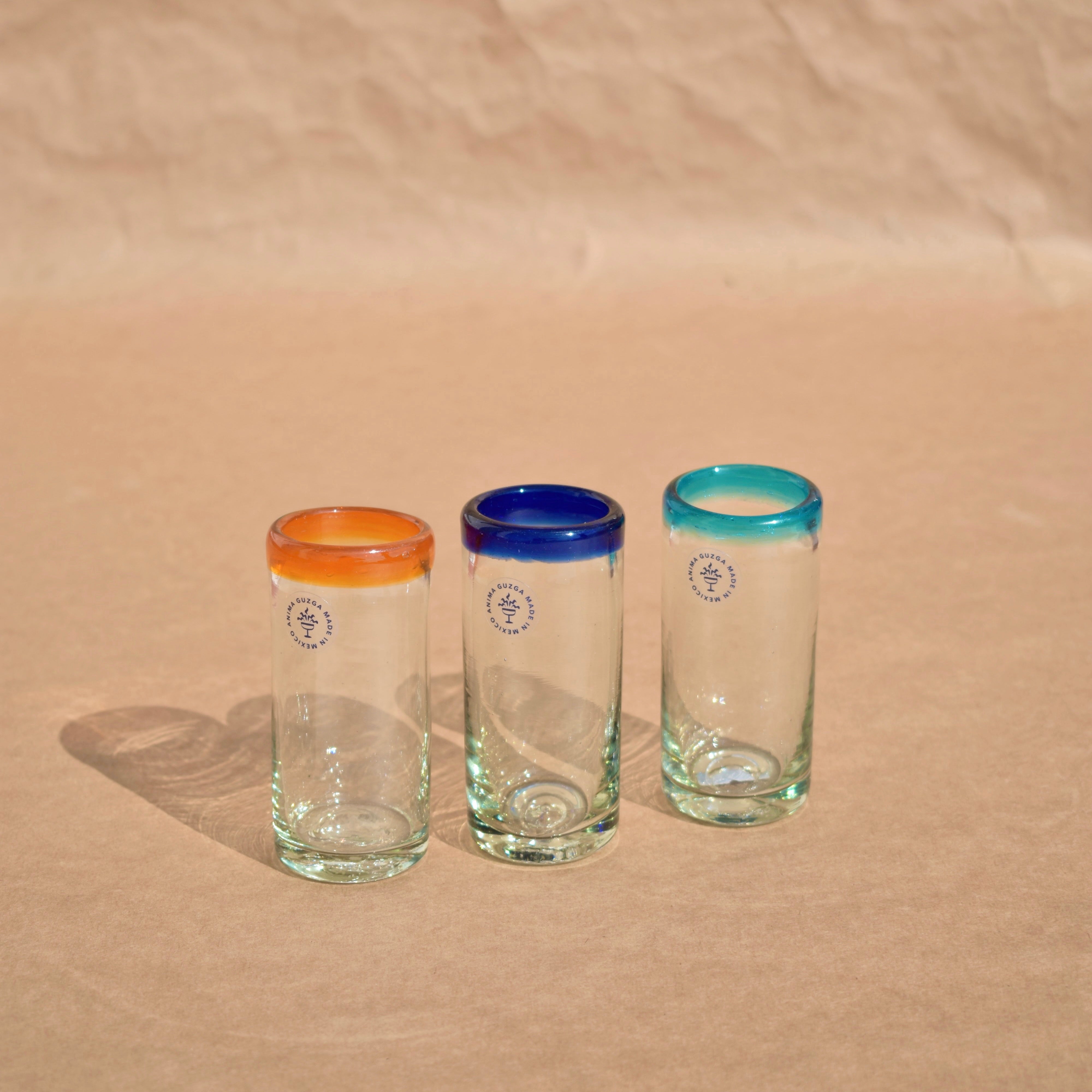 Colored Rim Shot Glass | Custom Rimmed Shot Glass | Anima Guzga
