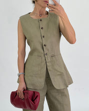 SOUTHERN NIGHTS LINEN VEST