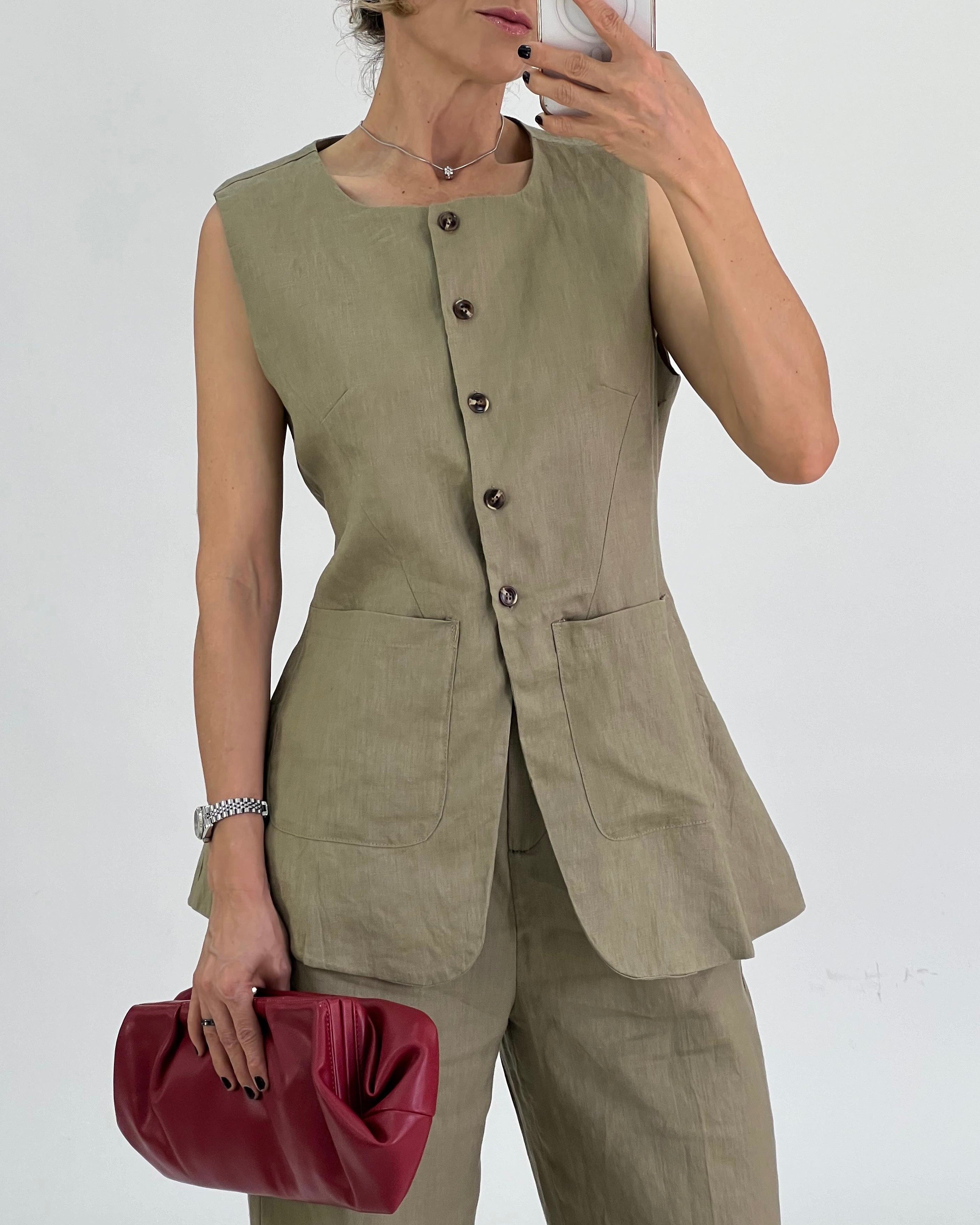 SOUTHERN NIGHTS LINEN VEST
