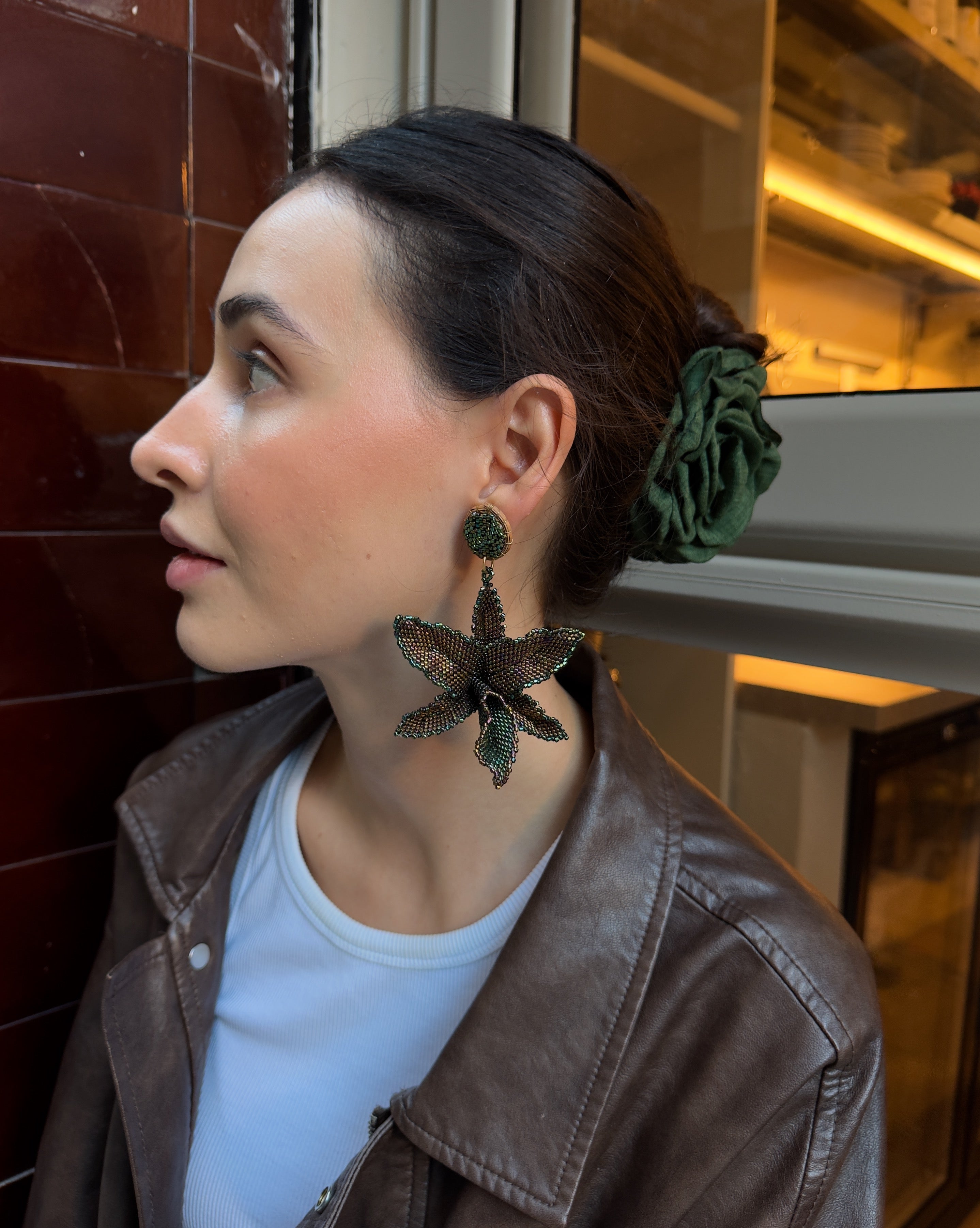MIYUKI ORCHID EARRINGS