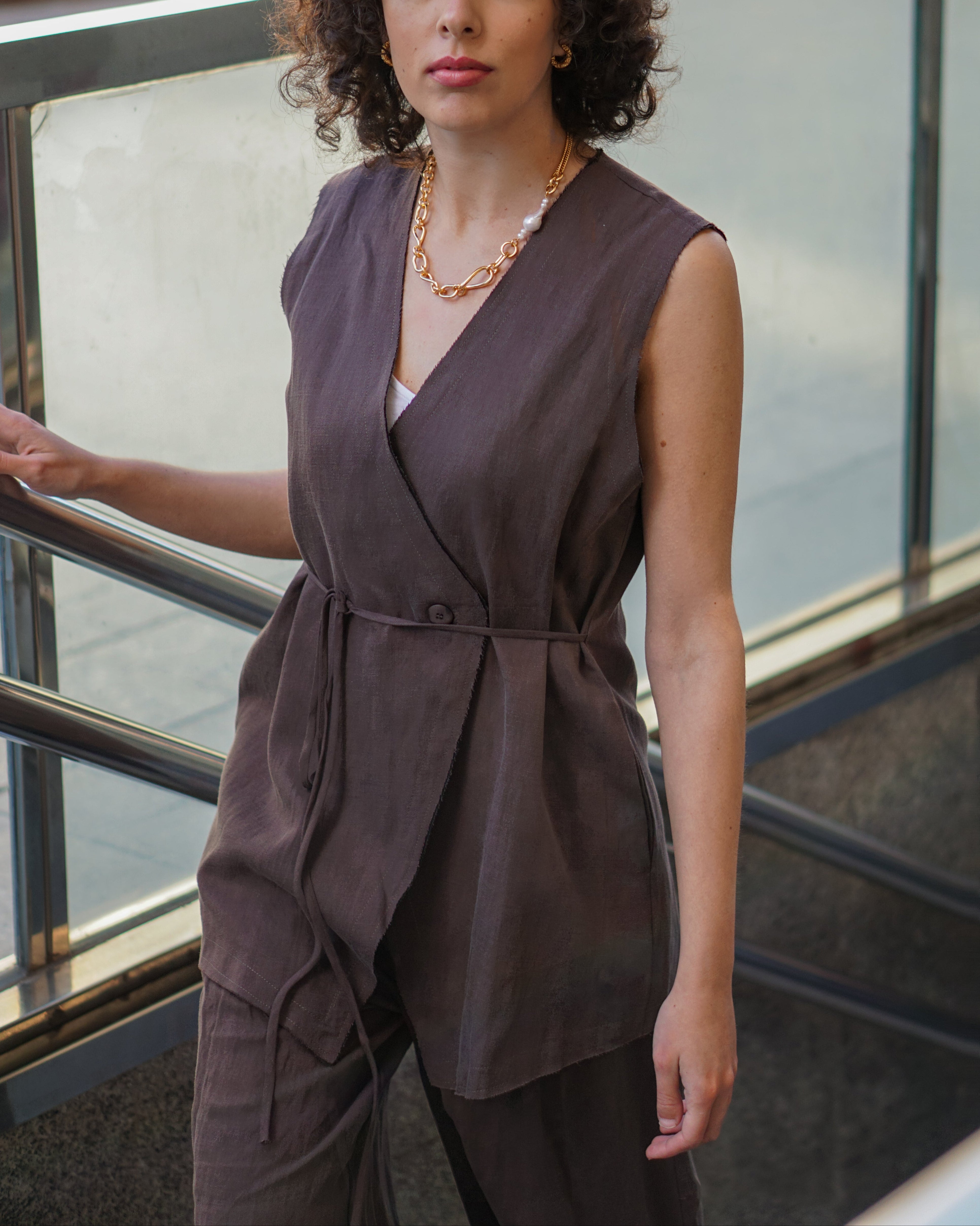 Kenni Pants | High-Rise Wide-Leg Linen Trousers