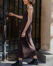 Frances Dress | Espresso Knit Midi Dress | Anima Guzga