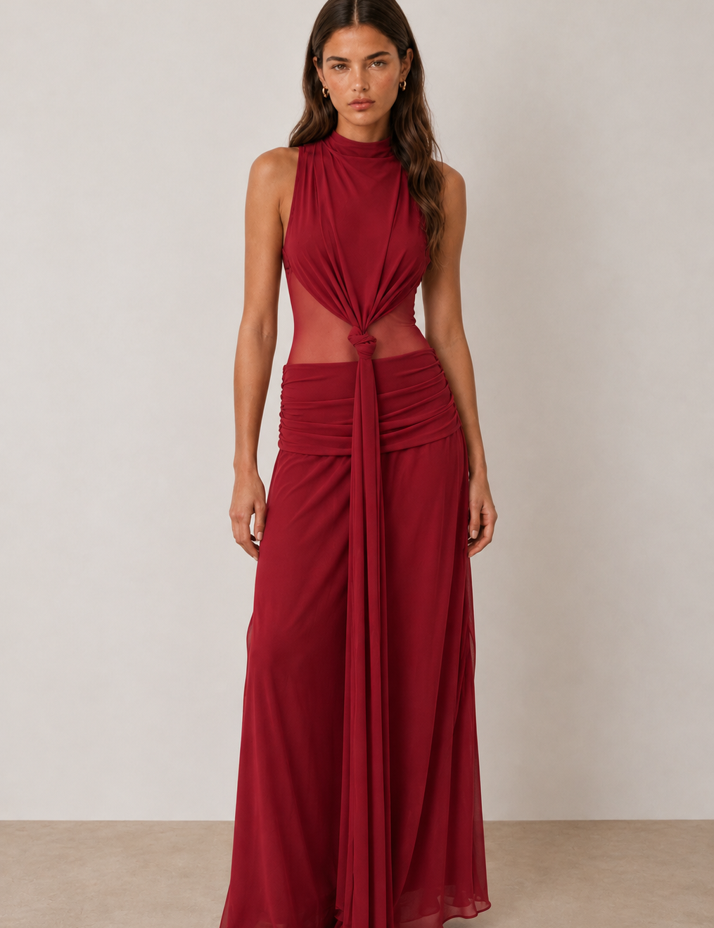 MESH KNOTTED MAXI DRESS Anima Guzga