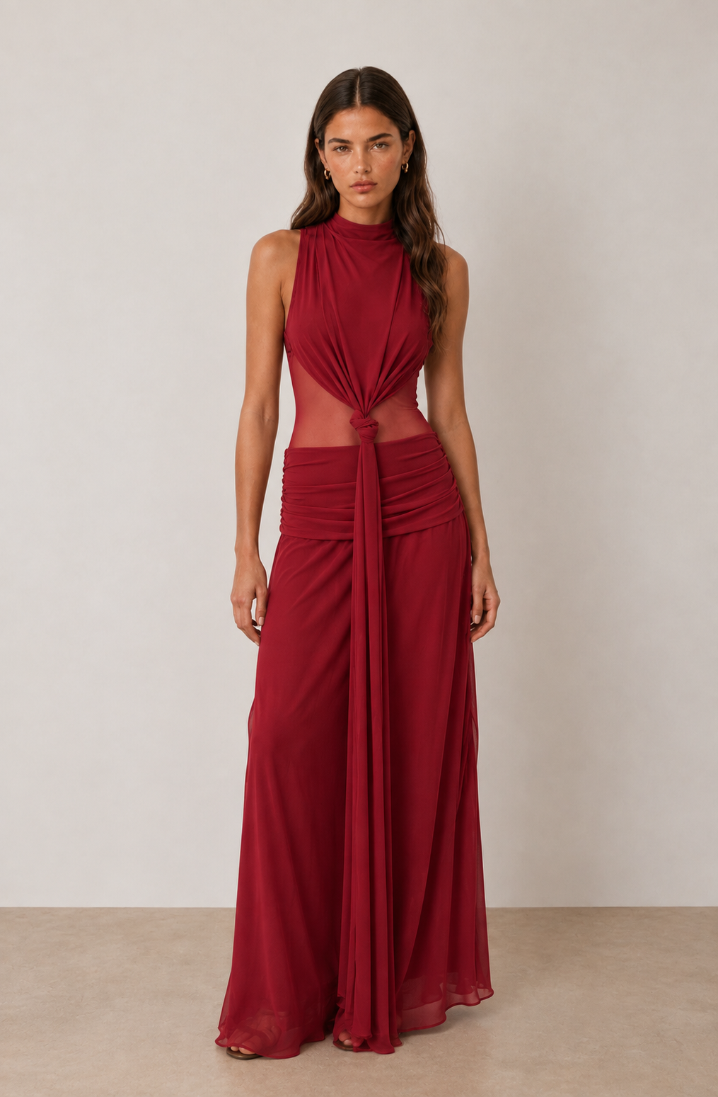 MESH KNOTTED MAXI DRESS Anima Guzga